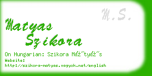 matyas szikora business card